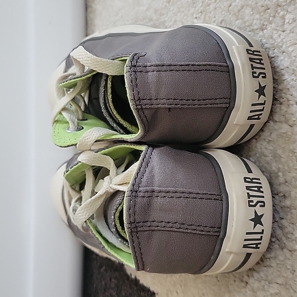 Converse All Star Gray Chuck Taylors with Double Tongue - Picture 3 of 7